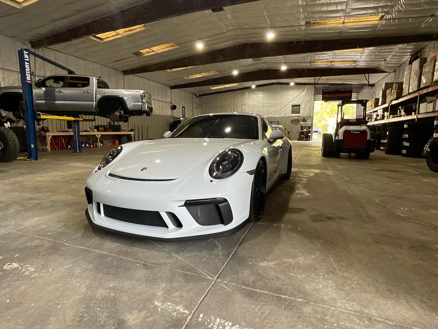 Porsche GT3 in shop